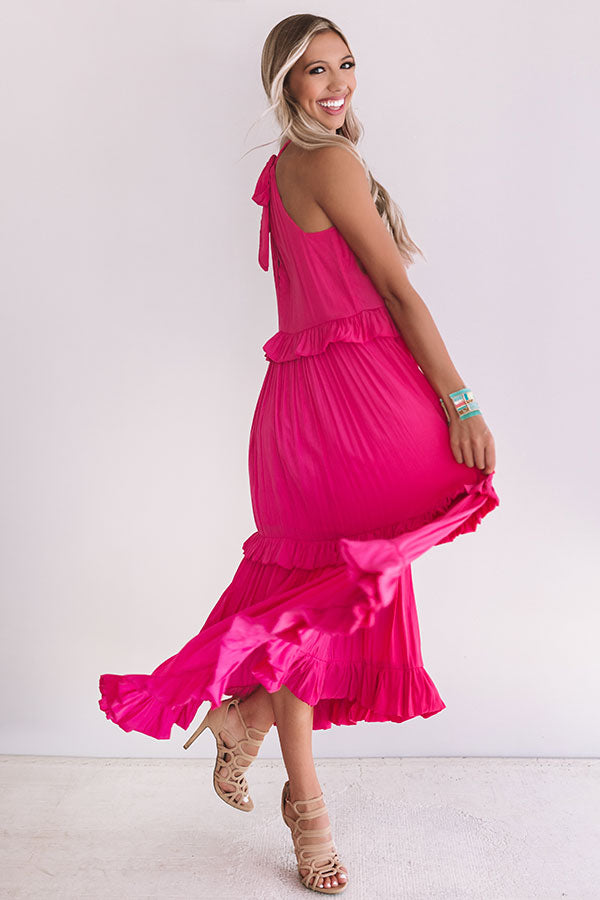 On Holiday Ruffle Maxi In Fuchsia Impressions Online Boutique On Holiday Ruffle Maxi In Fuchsia Impressions Online Boutique