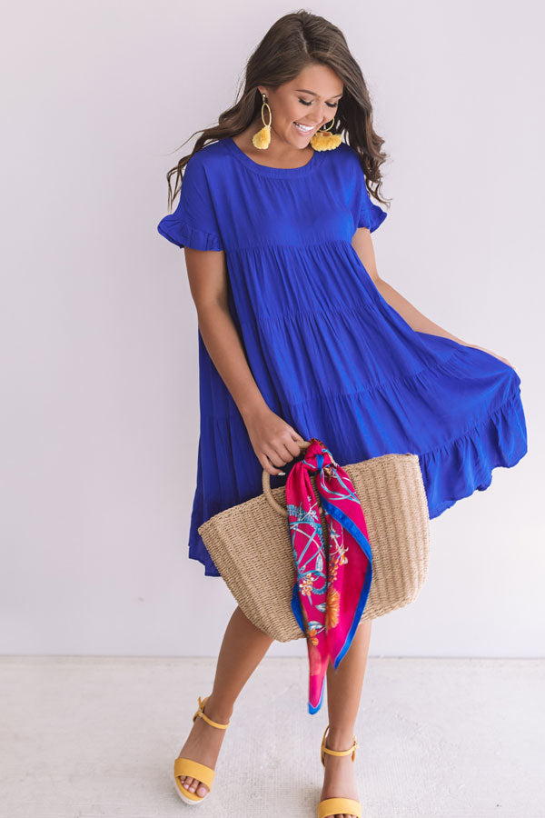 Beyond Basic Babydoll Dress in Royal Blue Beyond Basic Babydoll Dress in Royal Blue