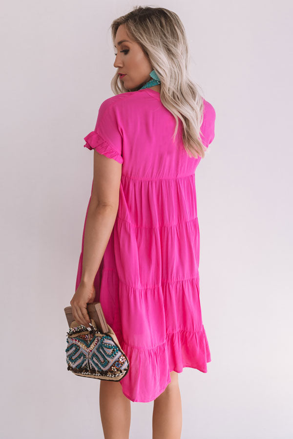 Beyond Basic Babydoll Dress in Hot Pink Beyond Basic Babydoll Dress in Hot Pink