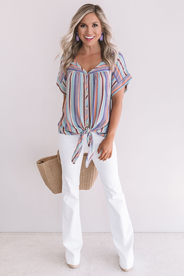 Hey, Happy Hour Stripe Top in Lavender