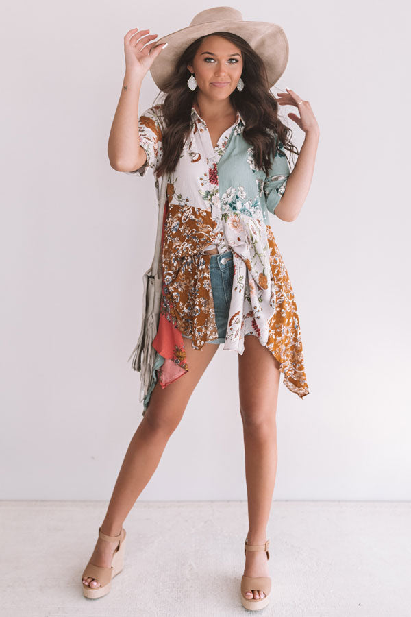 Rose Colored Kisses Floral Babydoll Top