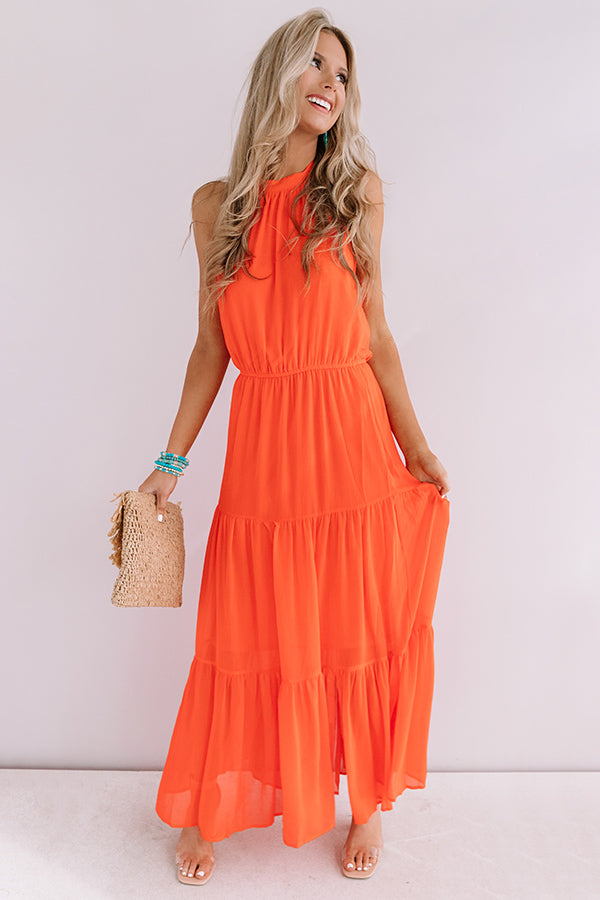 Sunset Swooning Halter Maxi