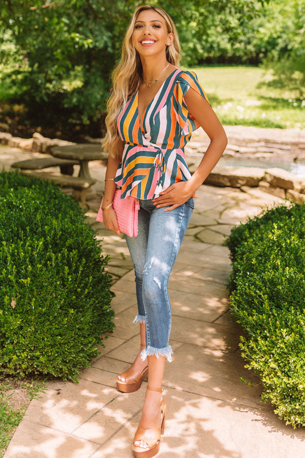 City Night Soiree Stripe Top