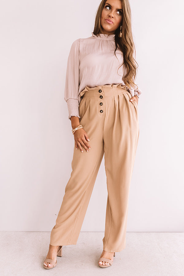 The Fletcher High Waist Trousers In Iced Latte
