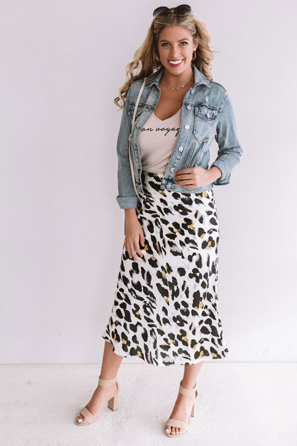 Modern Marvels Leopard Skirt In Ivory