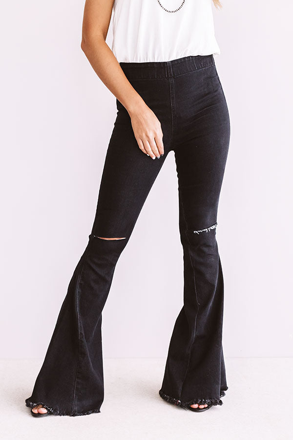 The Blakely High Waist Flares In Black