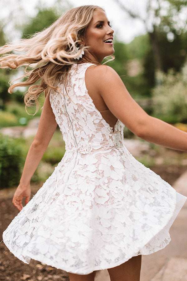 ivory lace fit and flare dress Last Dance Lace Fit & Flare Dress in Ivory