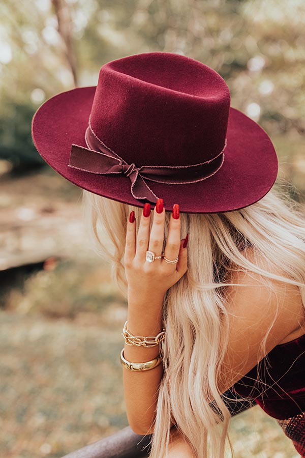 Say It Ain't Soho Wool Fedora in Wine • Impressions Online Boutique