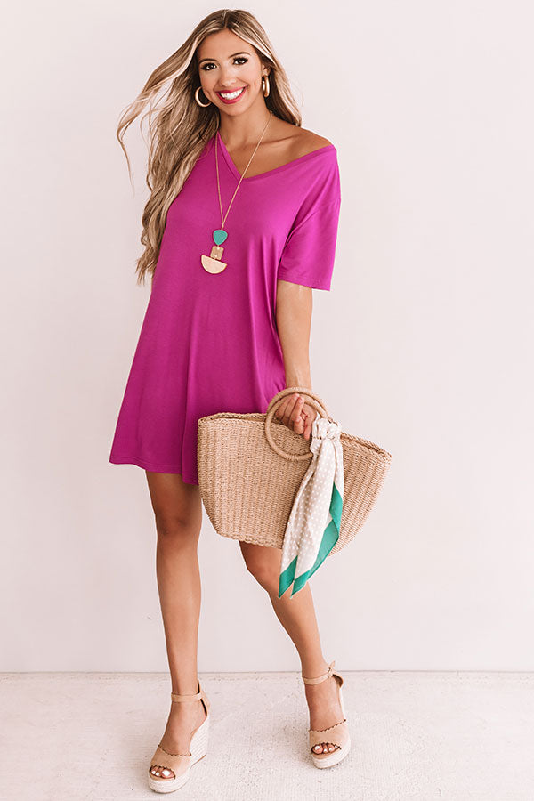 Sittin On The Dock T-Shirt Dress In Violet
