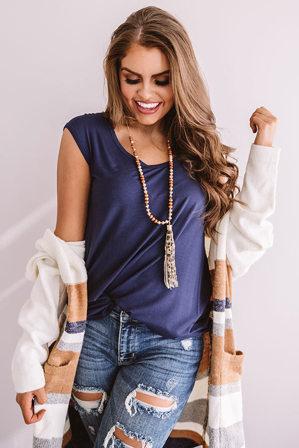 Sugar And Sangria Shift Top In Navy