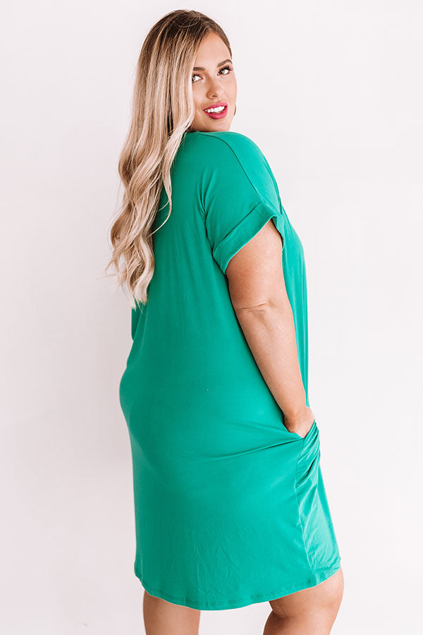 Back To Basics T-Shirt Dress In Emerald Curves Impressions Online Boutique Back To Basics T-Shirt Dress In Emerald Curves Impressions Online Boutique
