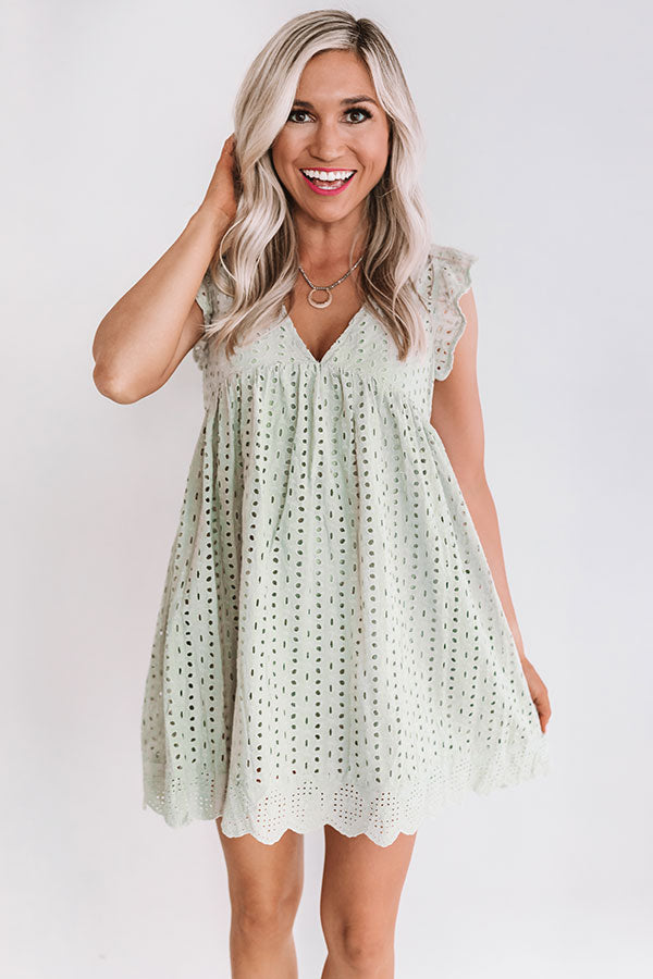 Sway Into Style Eyelet Romper in Light Sage