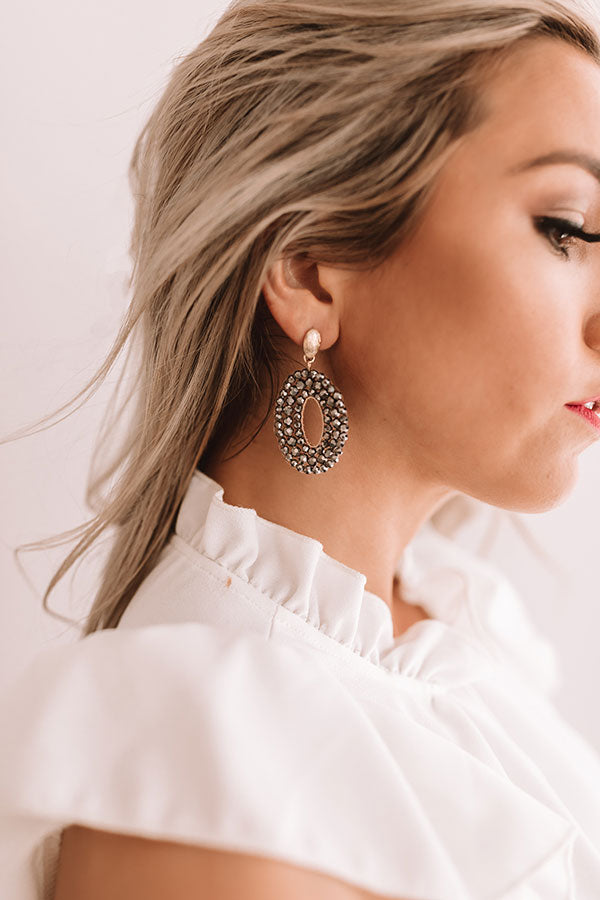 First Sparks Beaded Earrings in Platinum