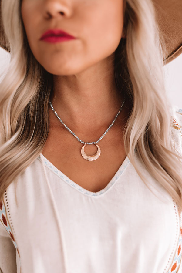 Inner Glow Beaded Necklace in Light Slate