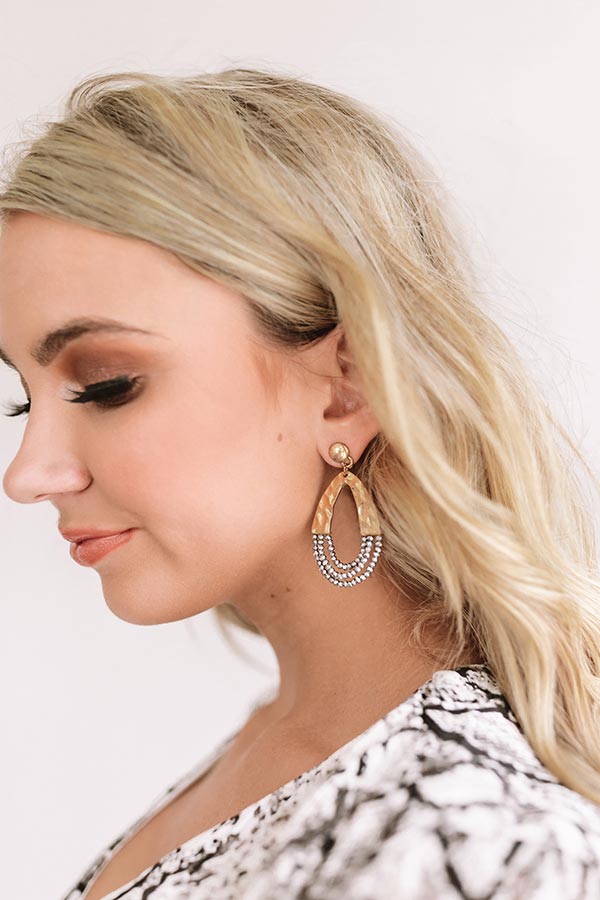 Sparkles Between Us Beaded Earrings in Platinum