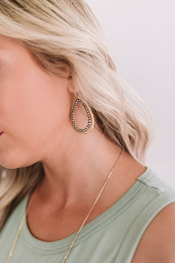 On The Rocks Beaded Earrings in Platinum