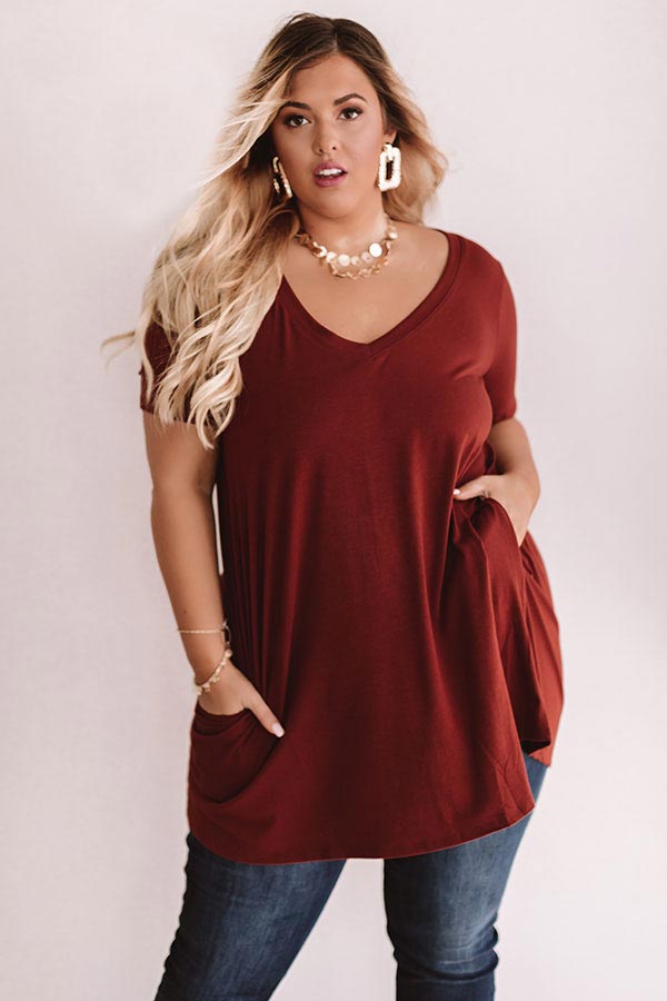 Down, Set, Chic T-Shirt Dress In Dark Rust Curves Impressions Online Boutique Down, Set, Chic T-Shirt Dress In Dark Rust Curves Impressions Online Boutique