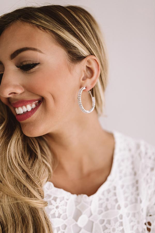 Set For Success Hoop Earrings In Silver
