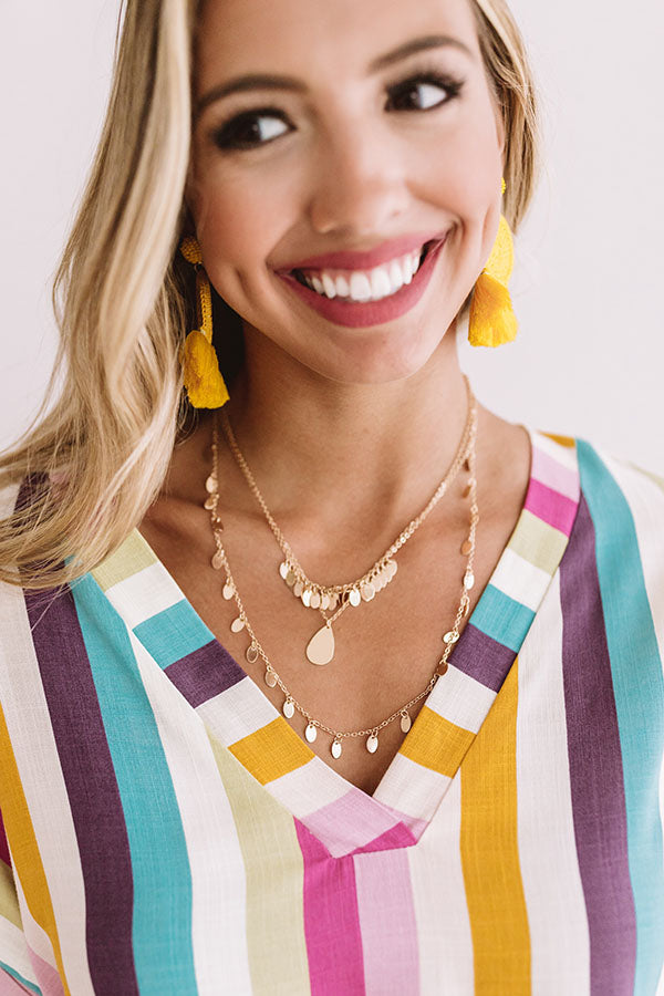 Take It To The Beach Layered Necklace In Gold