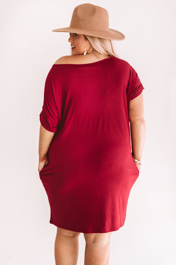 plus size red t shirt dress Hyde Park T-Shirt Dress In Wine Curves – Impressions Online Boutique