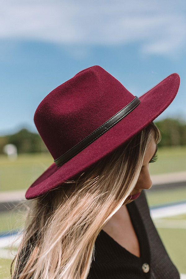 Carefree in Cali Wool Hat in Merlot