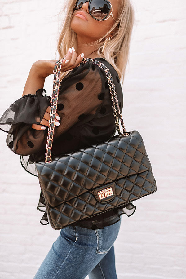 Set For Success Quilted Crossbody In Black