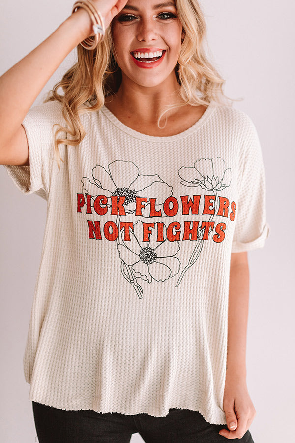 Pick Flowers Waffle Knit Tee