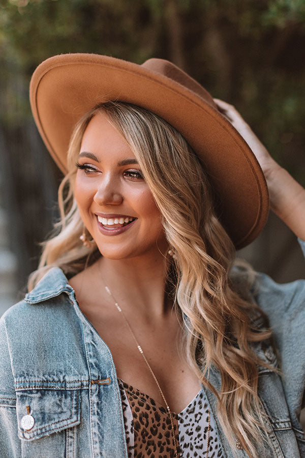 Vintage Vibes Felt Hat In Tan Image - 1