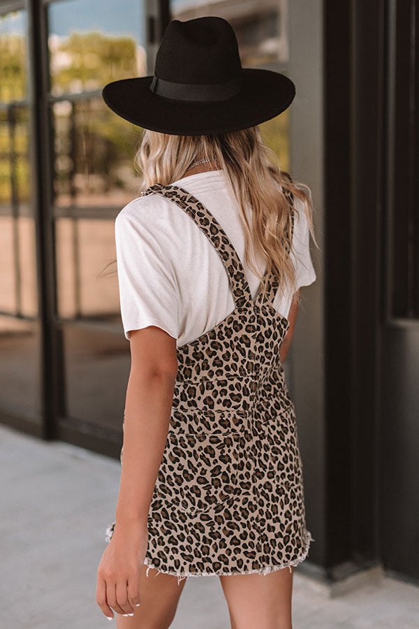 Leopard print hot sale overall dress