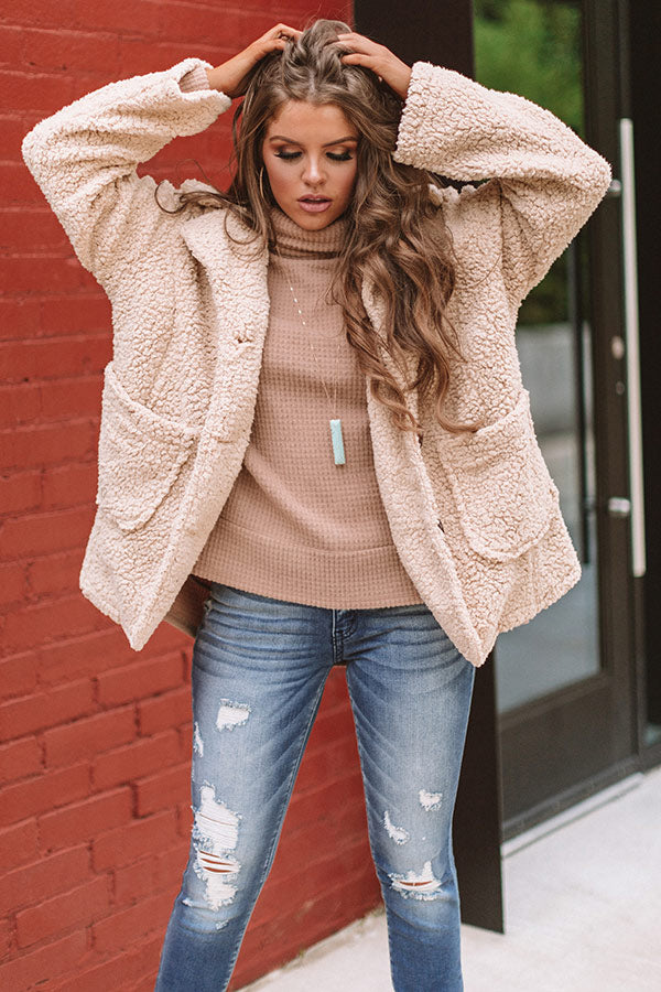 Sundown Snuggles Sherpa Jacket In Ivory
