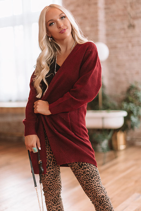 Better With Vino Cardigan In Wine