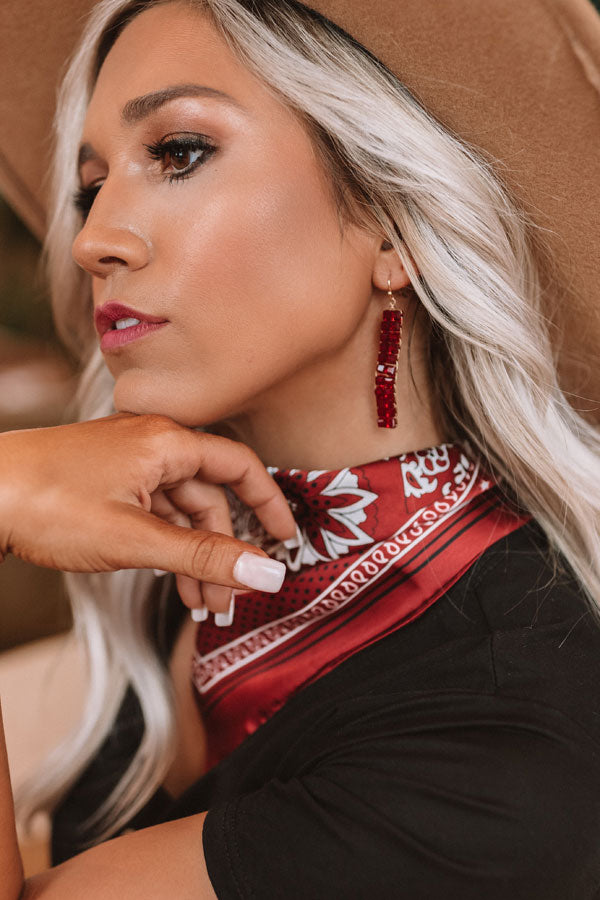 Back to Glam Earrings in Wine