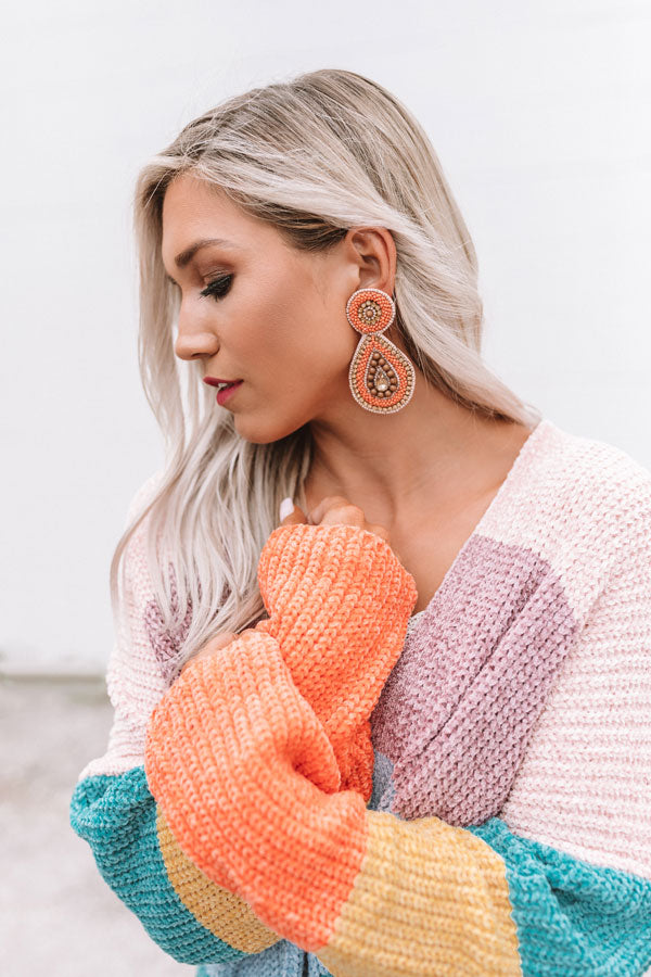 Pinot Party Beaded Earrings in Persimmon