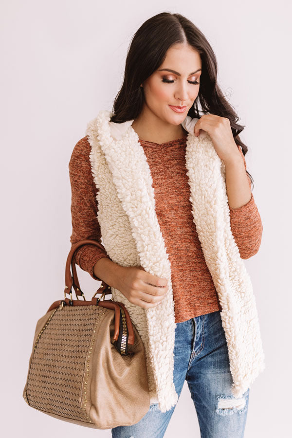 Everything Pumpkin Spice Sherpa Vest
