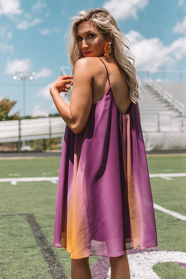 Spirit Squad Ombre Shift Dress in Purple/Yellow Spirit Squad Ombre Shift Dress in Purple/Yellow