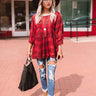 Fall Farmer's Market Babydoll Top in Red Image - 1