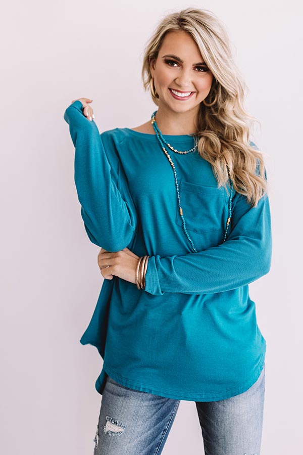 Southern Breeze Shift Top in Teal