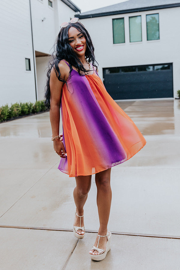 purple and orange dress Spirit Squad Ombre Shift Dress in Orange/Purple