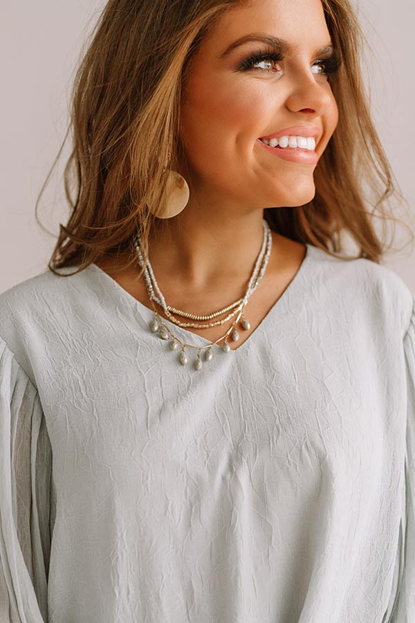 City Sparkles Layered Necklace in Dark Grey