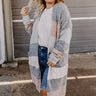 Bundled Up In Brooklyn Color Block Cardigan In Dark Grey Curves Image - 1