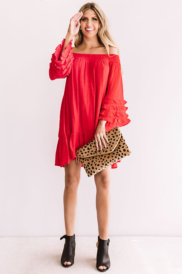 Sweet Sippin' Shift Dress In Red