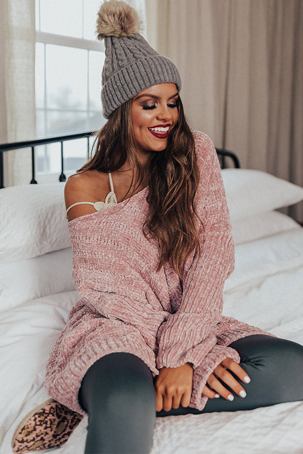 Wrapped In Joy Chenille Sweater In Blush