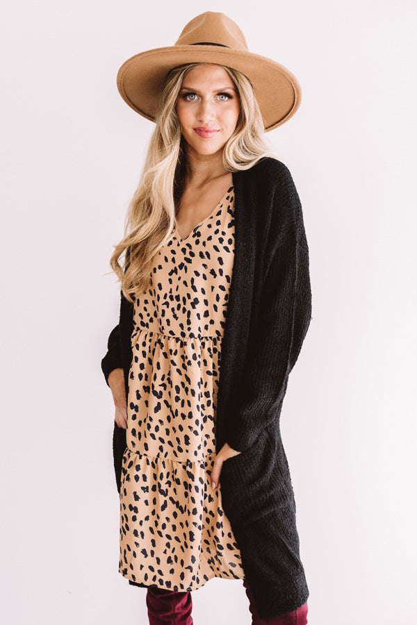 Winter Weekend Knit Cardigan In Black