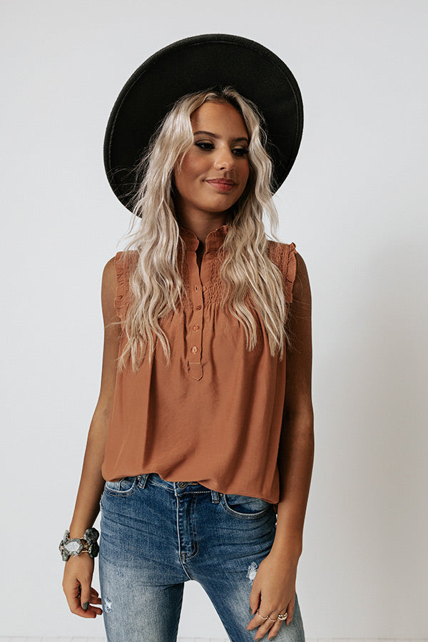 Merlot And Magic Shift Top in Light Rust
