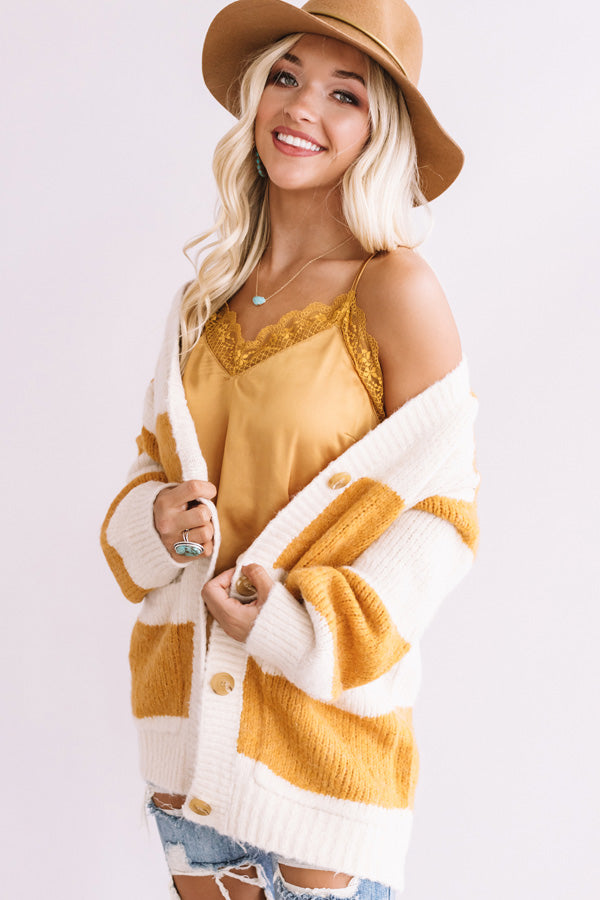 Show It Off Satin Tank In Mustard