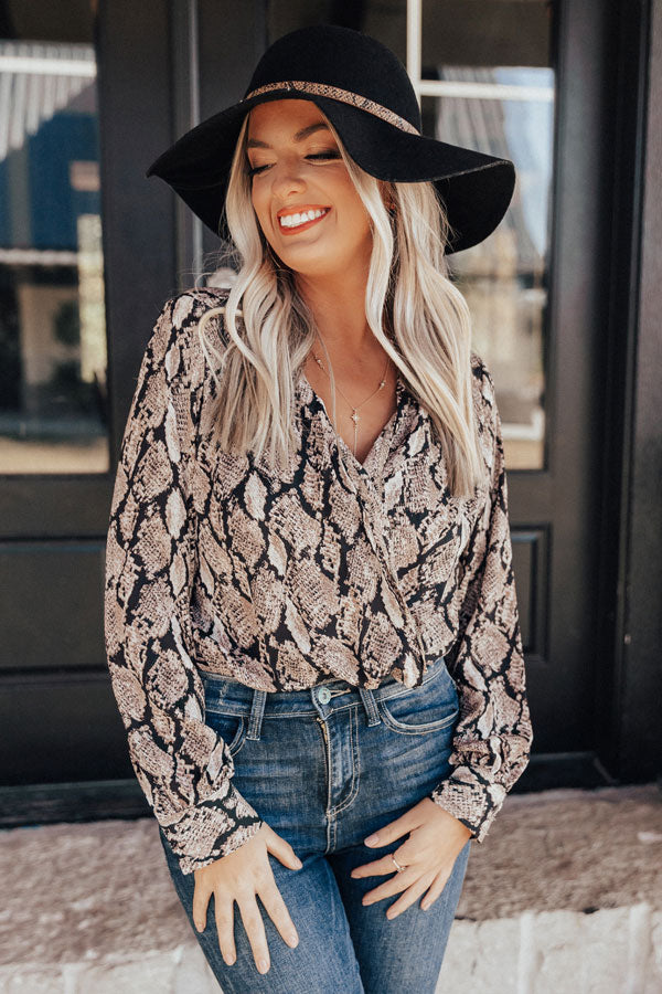 Set The Scene Snake Print Bodysuit