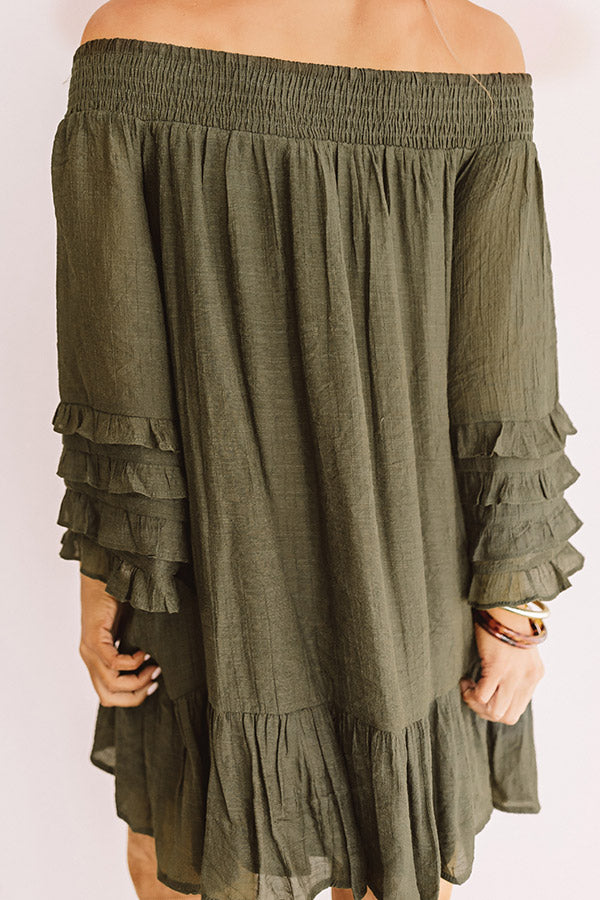 army green shift dress Womens Green Pocket Shift Dress