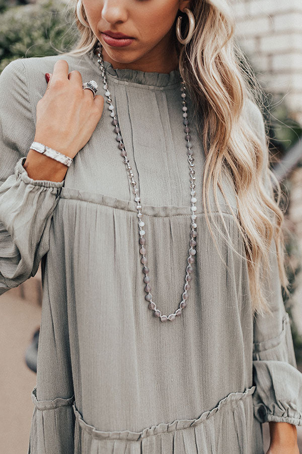 Beauty And Bubbles Beaded Necklace In Grey