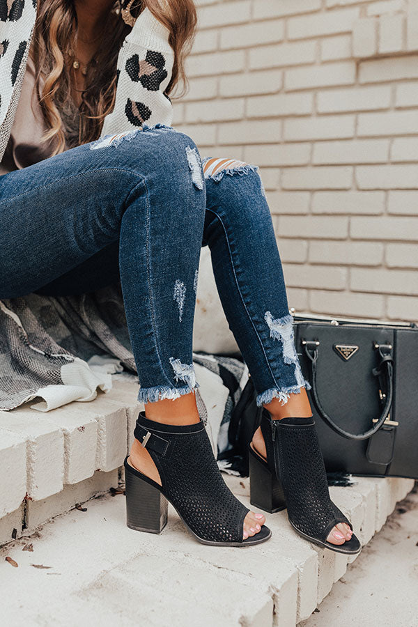 The Jillian Peep Toe Bootie In Black