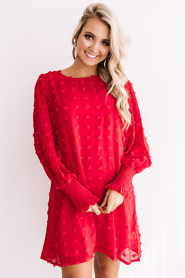 Cocktails And Cuties Shift Dress In Red